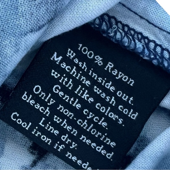 💙Rock & Republic Rare Indigo Shibori Type Soft Rayon Button Down Sz Sm💙 - Picture 14 of 16
